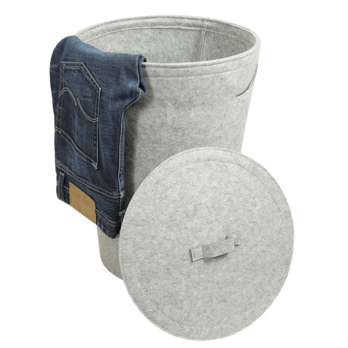 Filzkorb für Wäsche, Wäschekorb, Korb für Wolle, Spielzeug, Korb aus Filz (D:36 H:50)