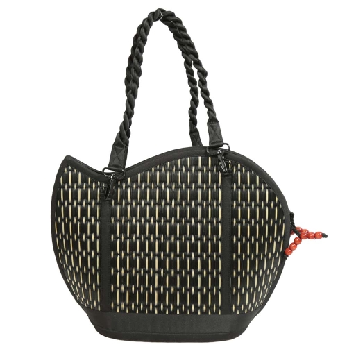 Schultertasche, amicaso Seidengrastasche, Handtasche Tasche aus Seidengras (40x15x30/56)