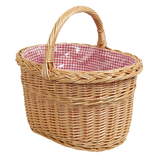 Einkaufskorb Handkorb Weide Korb gefüttert (41x31x38) Einkaufskorb Handkorb Weide Korb gefüttert (41x31x38)