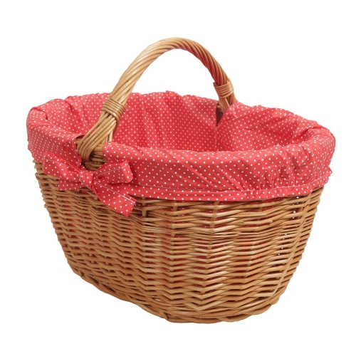 Einkaufskorb Handkorb Weide Korb gefüttert (48x34x22/32) Einkaufskorb Handkorb Weide Korb gefüttert (48x34x22/32)