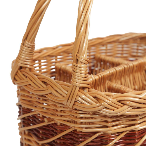 Flaschenkorb Korb für 6 Flaschen, gesottene Weide (35x24x15/33)