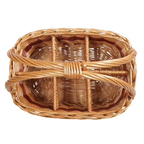 Flaschenkorb Korb für 6 Flaschen, gesottene Weide (35x24x15/33)