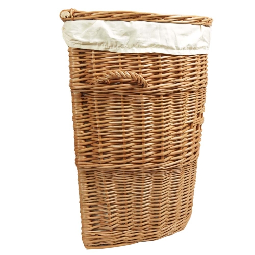 Wäschekorb gefüttert - Korb für Wäsche aus gesottener Weide (53x44x62)