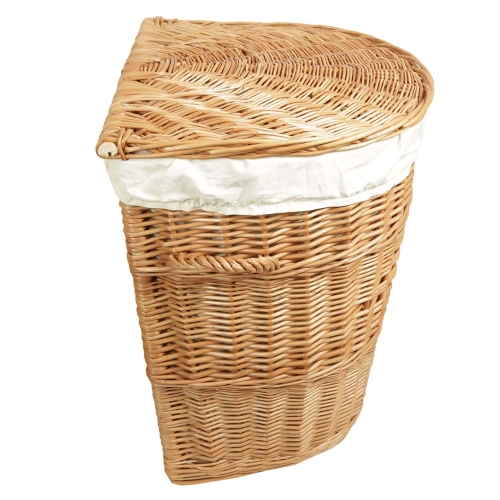 Wäschekorb gefüttert - Korb für Wäsche aus gesottener Weide (53x44x62)