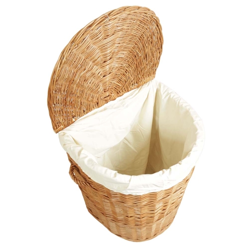Wäschekorb gefüttert - Korb für Wäsche aus gesottener Weide (53x44x62)