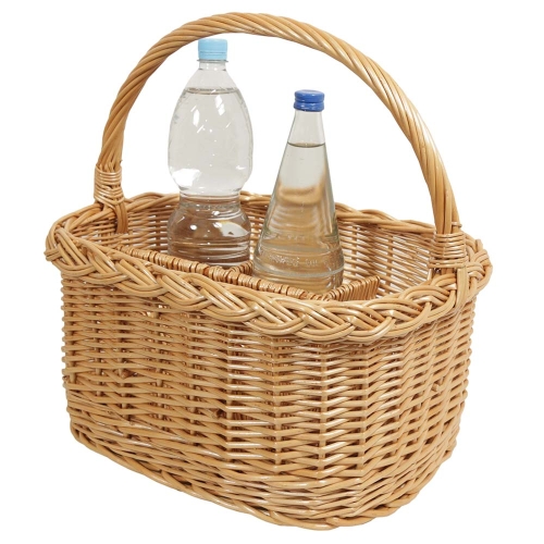 Flaschenkorb Korb für 6 Flaschen aus Weide (40x30x19/36)