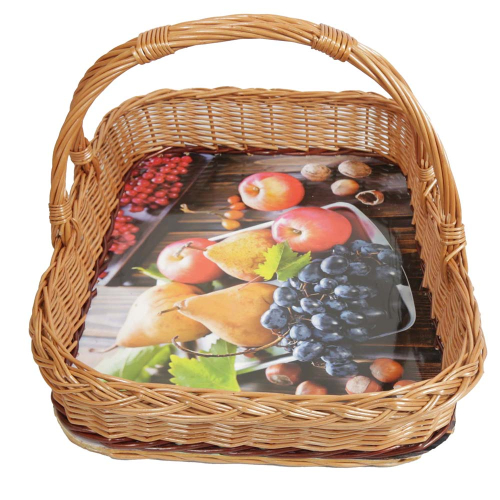 Tablett aus Weide, Trage - Korb - Tablett (50x35x10/26)