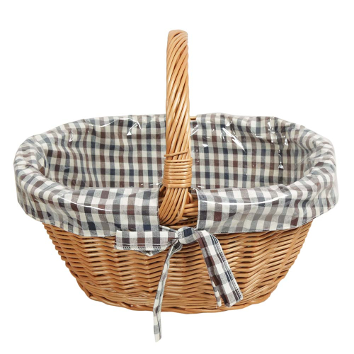 Einkaufskorb Handkorb Weide Korb gefüttert (52x38x25/40)