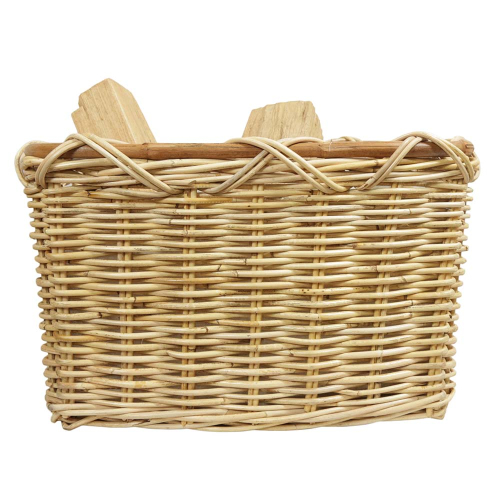 Holzkorb Korb Tragekorb aus Rohr gefüttert (57x48x35)