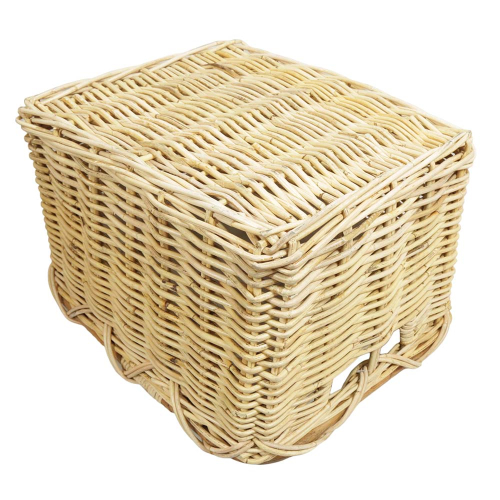 Holzkorb Korb Tragekorb aus Rohr gefüttert (57x48x35)
