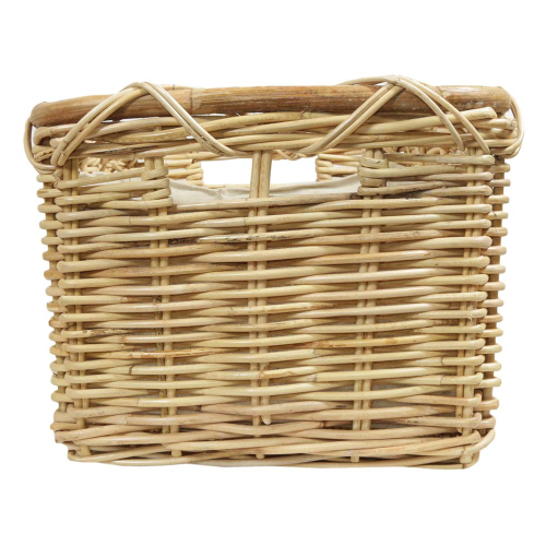 Holzkorb Korb Tragekorb aus Rohr gefüttert (47x39x30)
