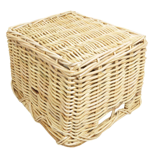 Holzkorb Korb Tragekorb aus Rohr gefüttert (47x39x30)