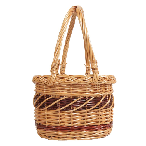 Flaschenkorb Korb für 4 Flaschen (1/2l), gesottene Weide (23x23x36)