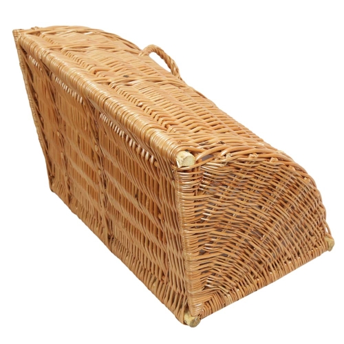 Eck Wäschekorb gefüttert, Korb für Wäsche aus gesottener Weide (34x34x52)