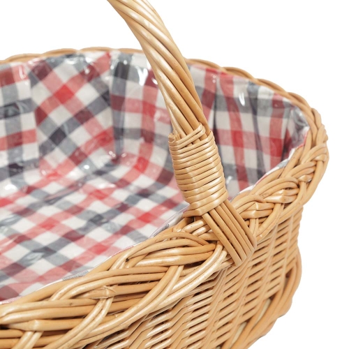 Tablett, Korbtablett aus Weide, Trage Tablett geflochten (53x40x17/33)