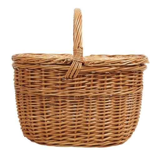 Einkaufskorb Handkorb Weide Korb mit Klappdeckel (42x29x25/42)