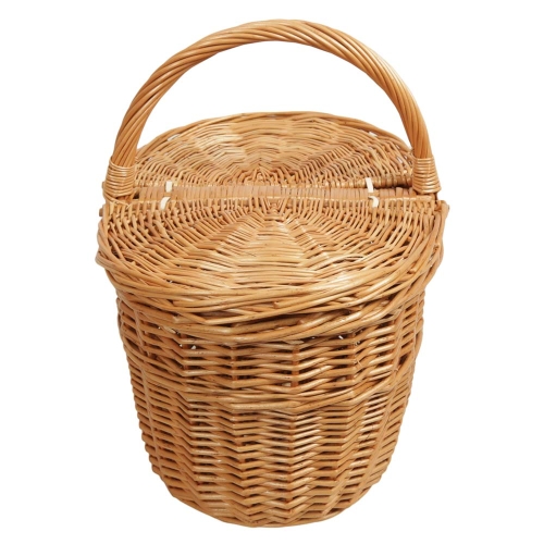 Einkaufskorb Handkorb Weide Korb mit Klappdeckel (42x29x25/42)