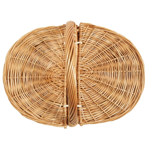 Einkaufskorb Handkorb Weide Korb mit Klappdeckel (42x29x25/42)