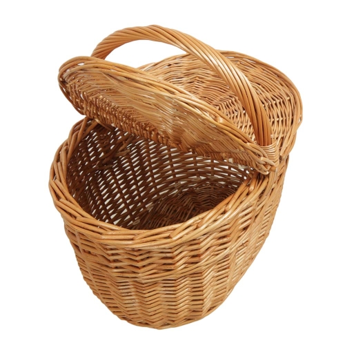 Einkaufskorb Handkorb Weide Korb mit Klappdeckel (42x29x25/42)