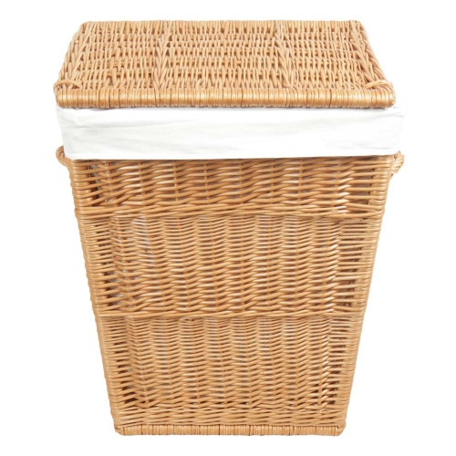 Wäschekorb gefüttert - Korb für Wäsche aus gesottener Weide (H: 55cm) - EINZELSTÜCK