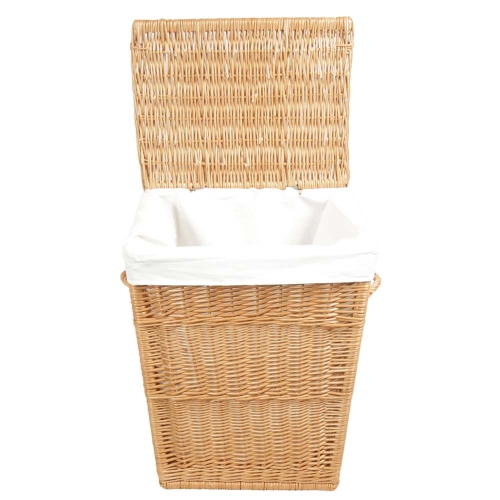 Wäschekorb gefüttert - Korb für Wäsche aus gesottener Weide (H: 55cm) - EINZELSTÜCK