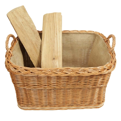 Holzkorb Kaminholzkorb Tragekorb Korb für Holz aus Weide (59x48x30/37)