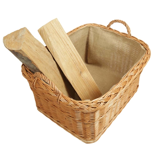 Holzkorb Kaminholzkorb Tragekorb Korb für Holz aus Weide (59x48x30/37)