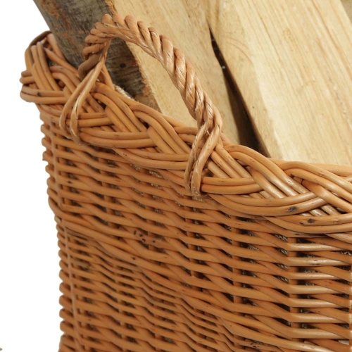 Holzkorb Kaminholzkorb Tragekorb Korb für Holz aus Weide (59x48x30/37)