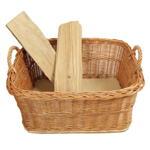 Holzkorb Kaminholzkorb Tragekorb Korb für Holz aus Weide (60x50x30/36)