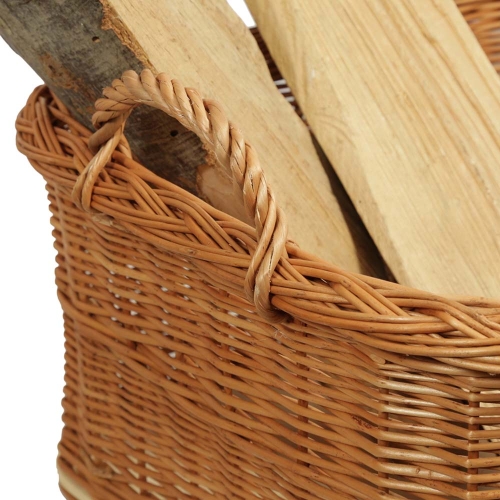 Holzkorb Kaminholzkorb Tragekorb Korb für Holz aus Weide (60x50x30/36)