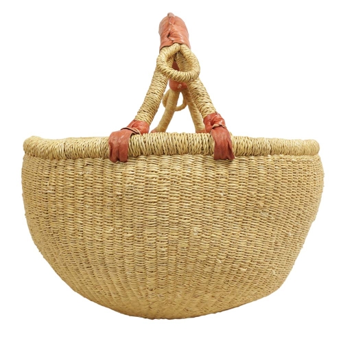 Afrikanische Korbtasche, robuste Tasche aus Steppengras (D:38)