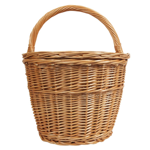 Einkaufskorb Handkorb Weide Korb groß mit Klappdeckel (57x40x30/48)