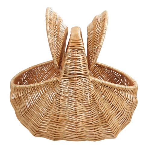 Einkaufskorb,groß, Trachtenkorb Handkorb Weide Korb mit Klappdeckel (50x32x27/41)