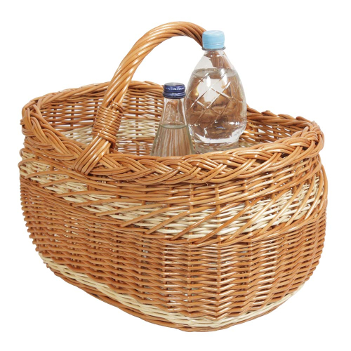 Einkaufskorb, Handkorb, handgeflochtener Weidekorb - nachhaltig und vielseitig (42x31x24/37)