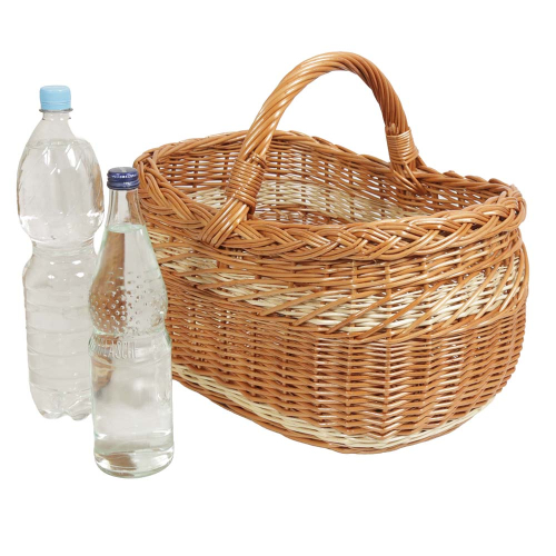 Einkaufskorb, Handkorb, handgeflochtener Weidekorb - nachhaltig und vielseitig (42x31x24/37)