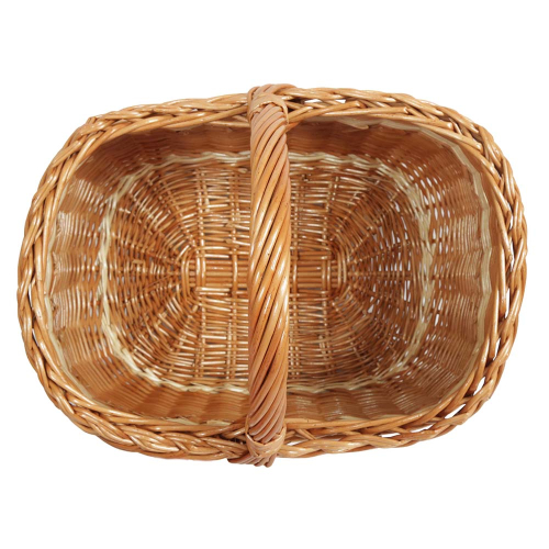 Einkaufskorb, Handkorb, handgeflochtener Weidekorb - nachhaltig und vielseitig (42x31x24/37)