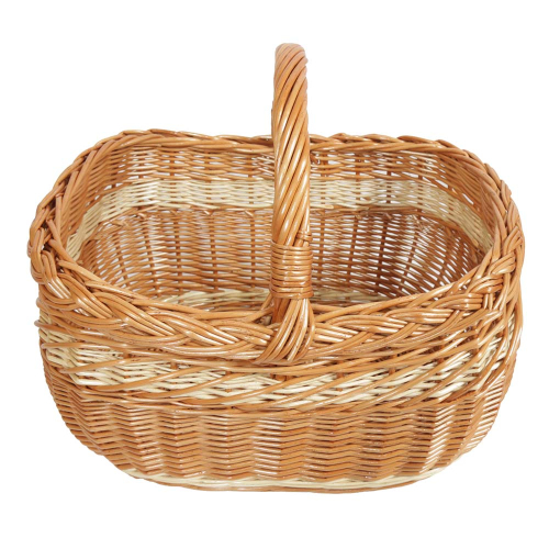 Einkaufskorb, Handkorb, handgeflochtener Weidekorb - nachhaltig und vielseitig (42x31x24/37)
