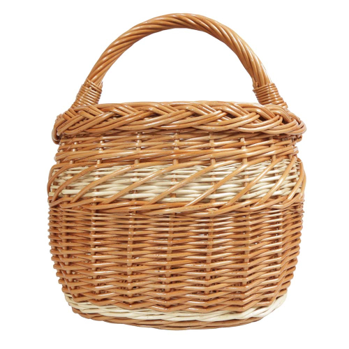 Einkaufskorb, Handkorb, handgeflochtener Weidekorb - nachhaltig und vielseitig (42x31x24/37)