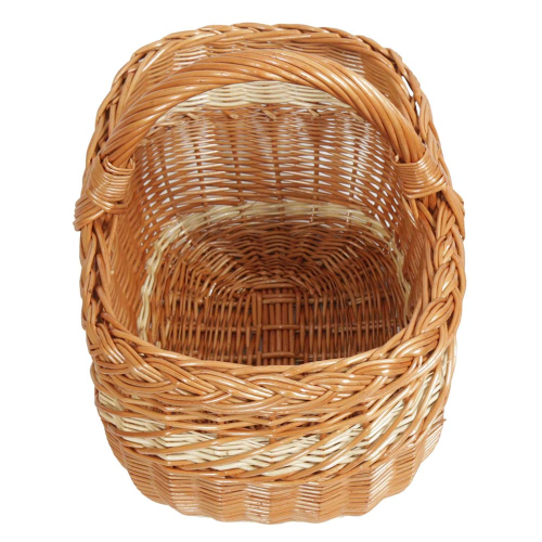 Einkaufskorb, Handkorb, handgeflochtener Weidekorb - nachhaltig und vielseitig (42x31x24/37)