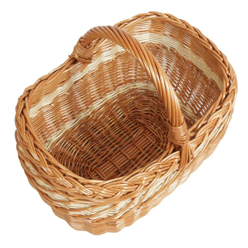 Einkaufskorb, Handkorb, handgeflochtener Weidekorb - nachhaltig und vielseitig (42x31x24/37)