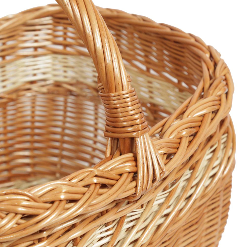 Einkaufskorb, Handkorb, handgeflochtener Weidekorb - nachhaltig und vielseitig (42x31x24/37)