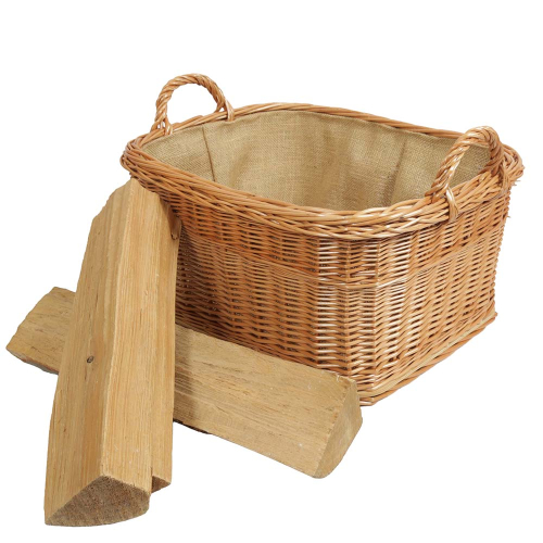 Holzkorb Kaminholzkorb Tragekorb Korb für Holz aus Weide (52x42x26/33)