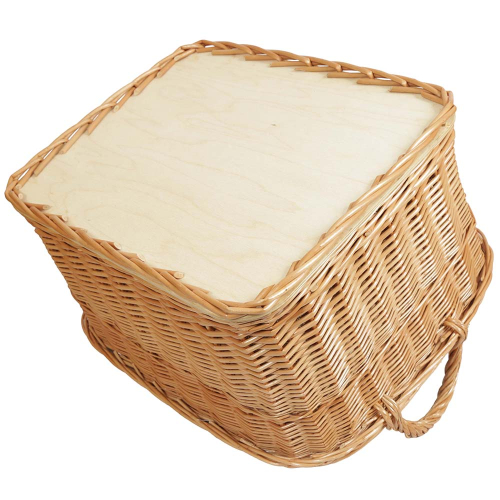 Holzkorb Kaminholzkorb Tragekorb Korb für Holz aus Weide (52x42x26/33)