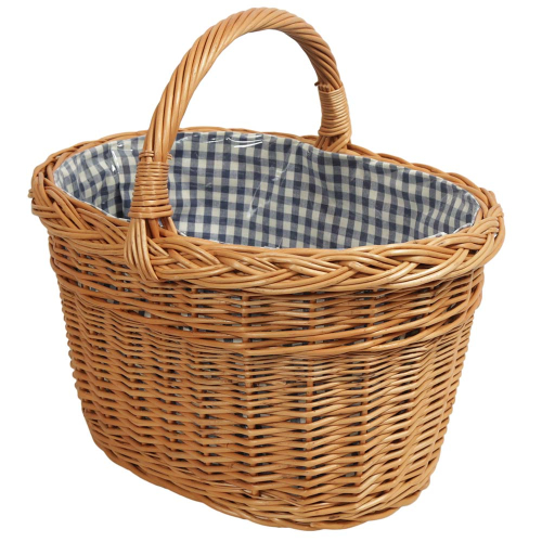 Einkaufskorb Handkorb Weide Korb gefüttert (42x32x25/39) Einkaufskorb Handkorb Weide Korb gefüttert (42x32x25/39)