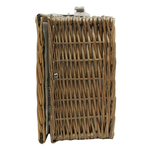 Picknickkorb für 4 Personen, Picknickkoffer aus Weide mit Deckel (43x33x20)