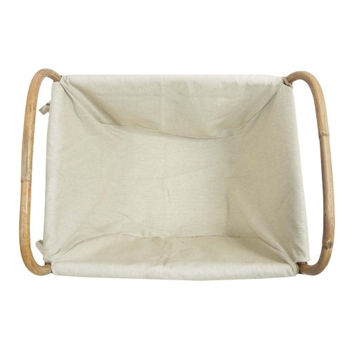 Holzkorb, Kaminkorb, Tragekorb, Korb aus Rohr gefüttert (59x41x30/40)