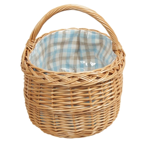 Einkaufskorb Handkorb Weide Korb gefüttert (49x33x24/37)