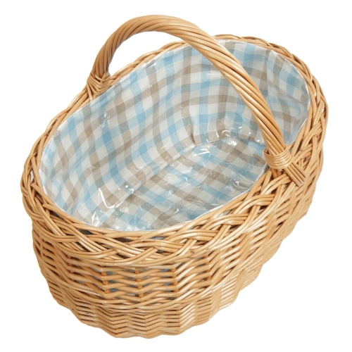 Einkaufskorb Handkorb Weide Korb gefüttert (49x33x24/37)