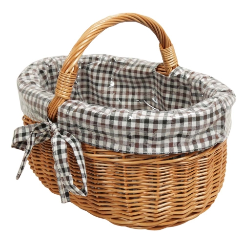 Einkaufskorb Handkorb Weide Korb gefüttert (42x32x23/34)