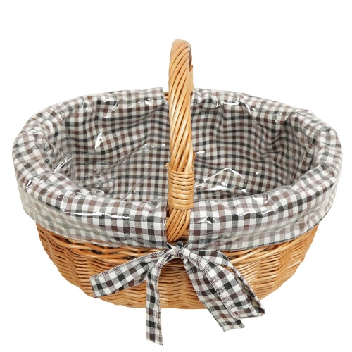 Einkaufskorb Handkorb Weide Korb gefüttert (42x32x23/34)